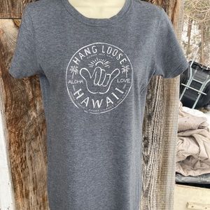 HANG LOOSE! Womens surf tee by Island Girl, size M, like new